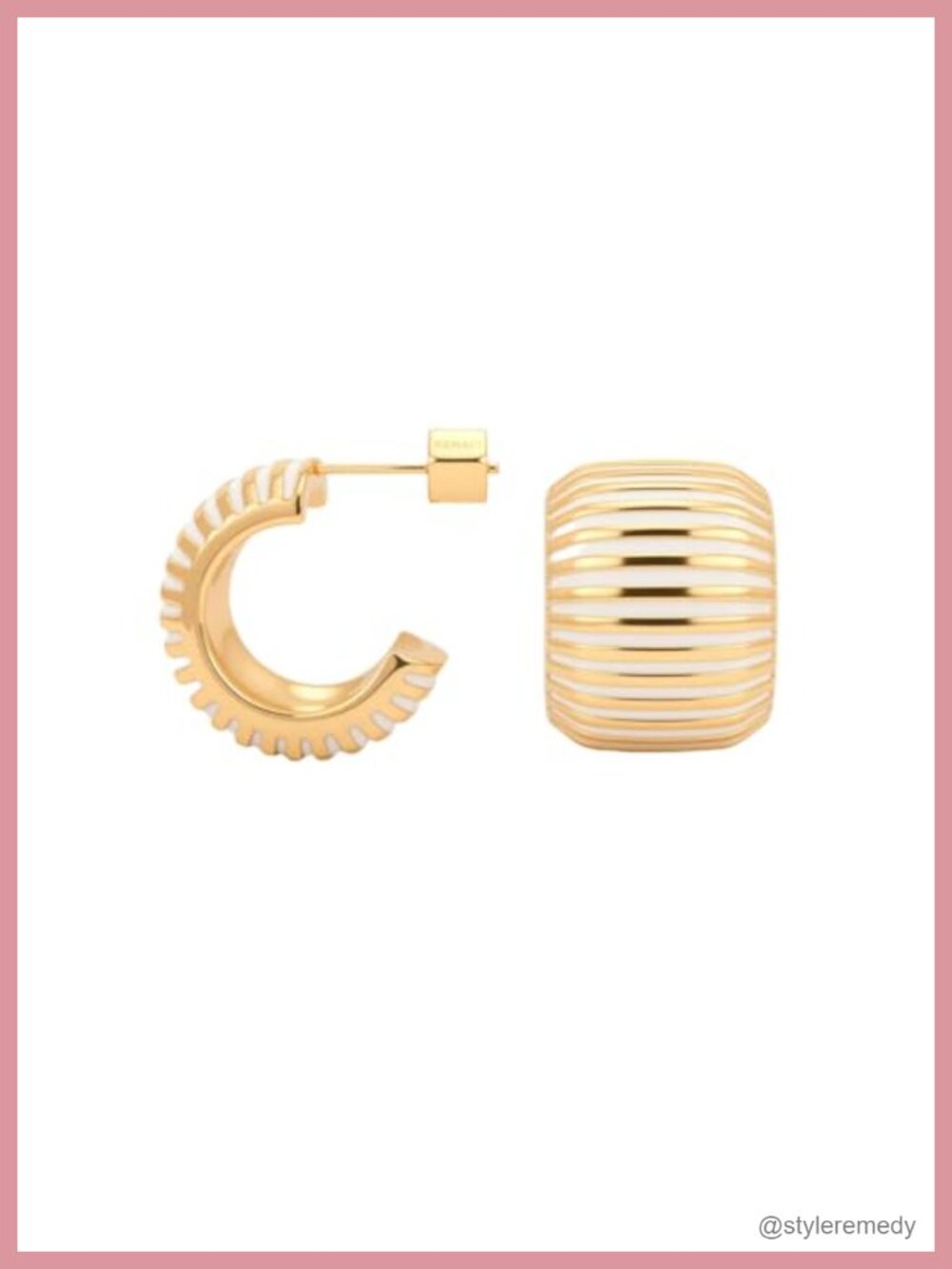 Chunky Statement Hoop Earrings 18K Gold Plated Enamel Finish